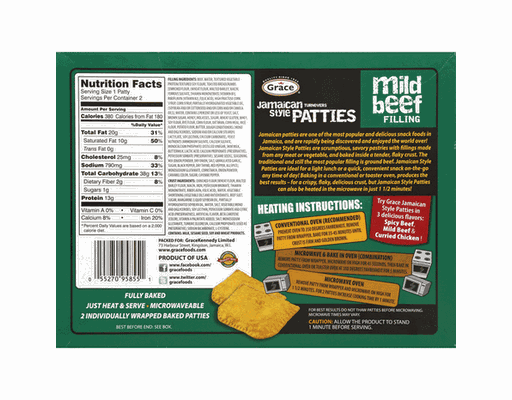 Mild Beef Patty 9 oz, 2 ct Grace image 1