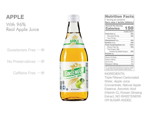Apple 12 fl oz , 24 pack Ginseng Up image 1