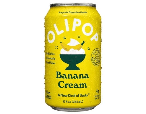 Prebiotic Soda Banana Cream 12 fl oz, 12 pack Olipop image 0