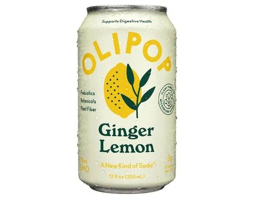 Prebiotic Soda Ginger Lemon 12 fl oz, 12 pack Olipop image 0