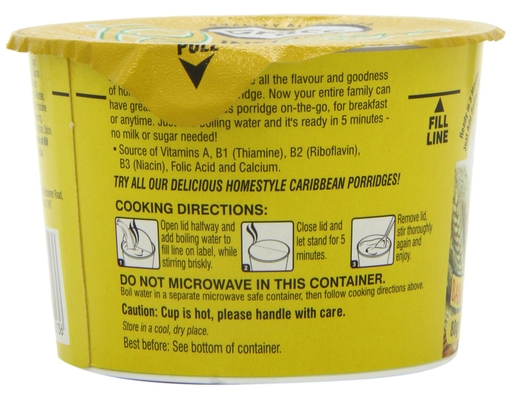 Instant Oatmeal Porridge Banana Flavored 2.1 oz, 6 pack Grace image 2
