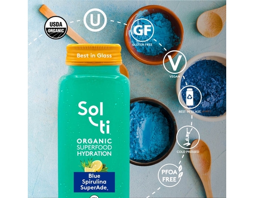 Blue Spirulina SuperAde 14.9oz, 6 pack Sol-ti image 1