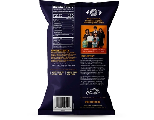 Kettle Cooked Potato Chips, Queso 158g Siete image 1