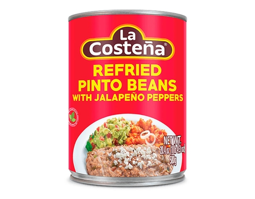 Refried Pinto Beans with Jalapeño 440g, 6 pack La Costeña image 0