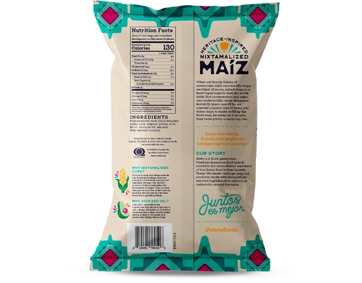 Maíz Corn Tortilla Chips, Sea Salt 212g Siete image 1