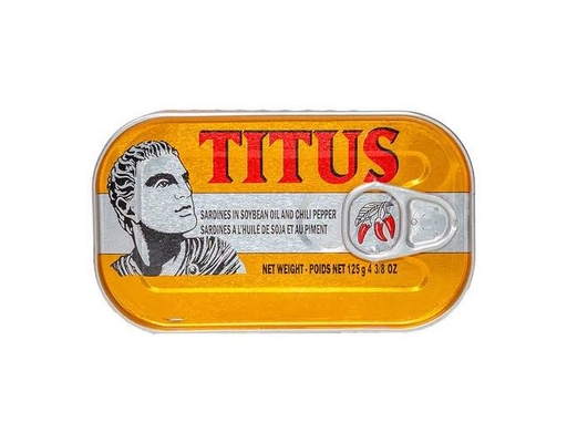 Sardines in Soybean Oil & Chilli Pepper, 12 ct Titus image 0