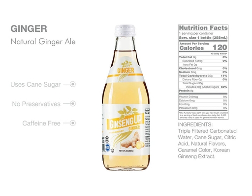 Ginger 12 fl oz , 24/case Ginseng Up image 1