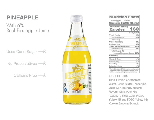 Pineapple 12 fl oz , 24/case Ginseng Up image 1