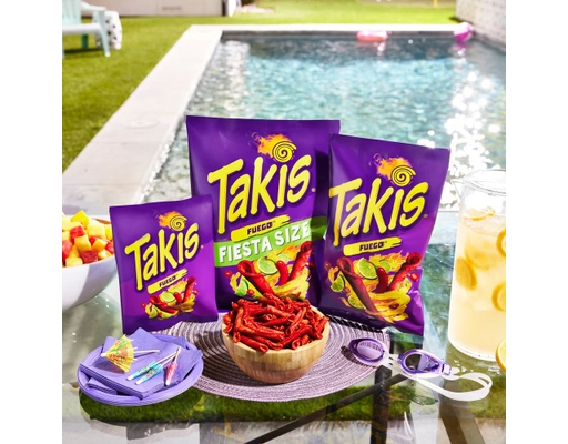 Takis Fuego Tortilla Chips Fiesta Size Bag 9.9 oz Barcel image 3