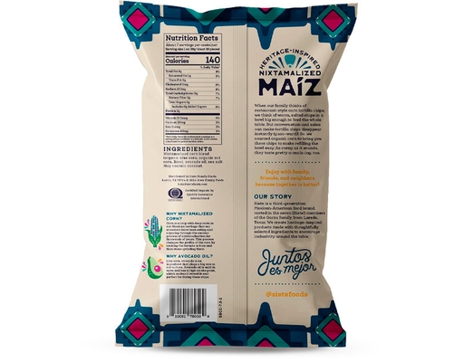 Maíz Corn Tortilla Chips, Blue Corn Siete image 1