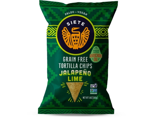 Grain Free Tortilla Chips, Jalapeño Lime Siete image 0