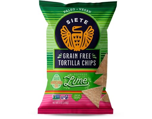 Grain Free Tortilla Chips, Lime Siete image 0