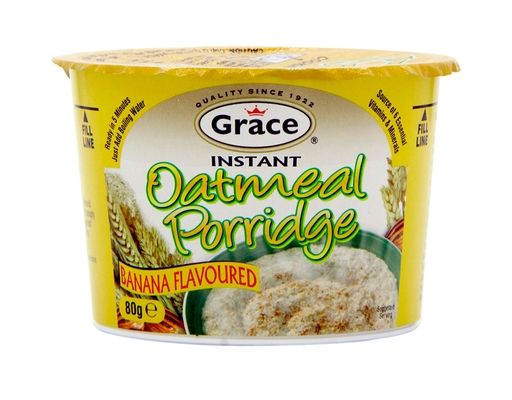 Instant Oatmeal Porridge Banana Flavored 2.1 oz, 6 pack Grace image 0