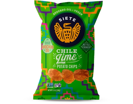 Kettle Cooked Potato Chips, Chile Lime 158g Siete image 0