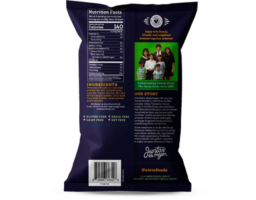 Kettle Cooked Potato Chips, Chile Lime 158g Siete image 1