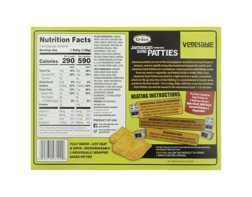 Vegetable Vegan Patty 9 oz, 2 ct Grace image 1