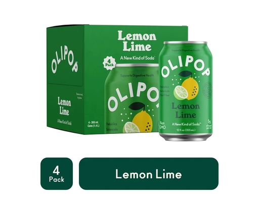 Prebiotic Soda Lemon Lime 12 fl oz, 4 pack Olipop image 0
