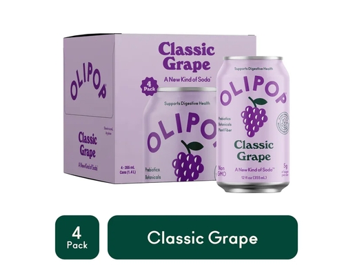 Prebiotic Soda Classic Grape 12 fl oz, 4 pack Olipop image 0