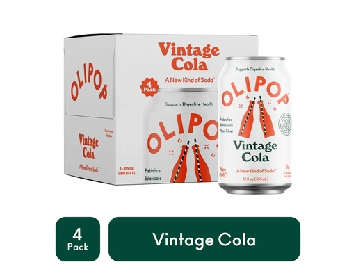 Prebiotic Soda Vintage Cola 12 fl oz, 4 pack Olipop image 0