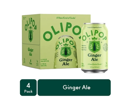Prebiotic Soda Ginger Ale 12 fl oz, 4 pack Olipop image 0
