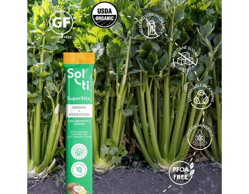 SuperStix Greens + Hydration Chlorophyll Lemon 20 oz Sol-ti image 1