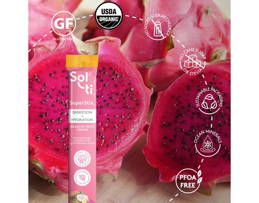 SuperStix Digestion + Hydration Dragon Fruit Lemon 16 oz Sol-ti image 1