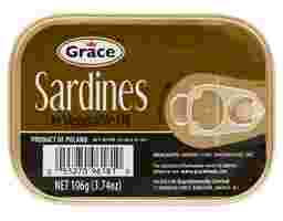 Sardines In Vegetable Oil 106g, 12 pack Grace