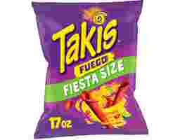 Takis Fuego Tortilla Chips Fiesta Size Bag 17 oz Barcel