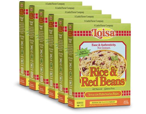 Rice and Red Beans 7 oz, 6 pack Loisa