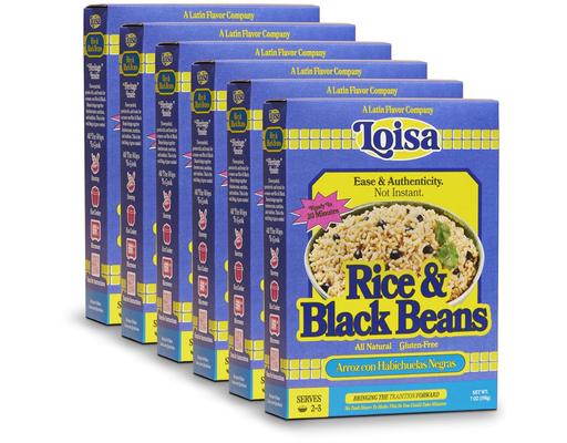 Rice and Black Beans 7 oz, 6 pack Loisa