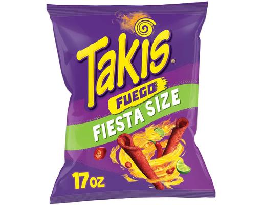 Takis Fuego Tortilla Chips Fiesta Size Bag 17 oz Barcel