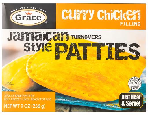Curry Chicken Patty 9 oz, 2 ct Grace