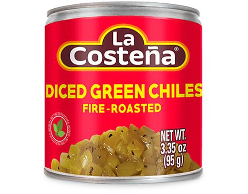 Diced Green Chiles Fire Roasted, 12 ct La Costeña