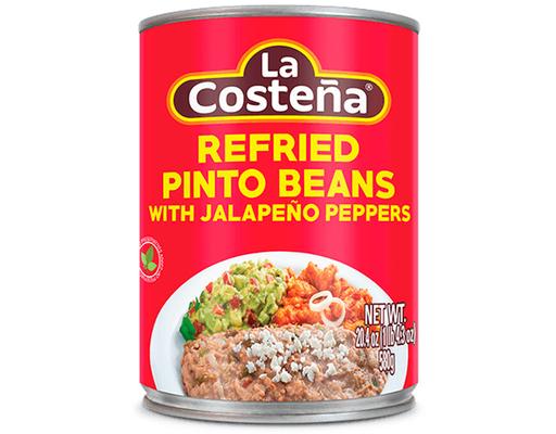 Refried Pinto Beans with Jalapeño La Costeña