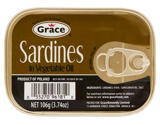 Sardines In Vegetable Oil 106g Grace
