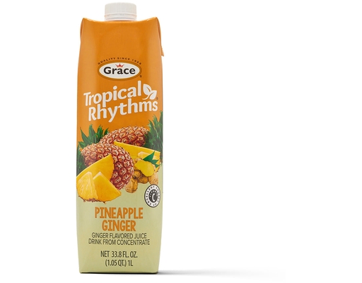 Tropical Rhythms Pineapple Ginger Drink 16 fl oz, 12 pack 1L, 12 pack Grace