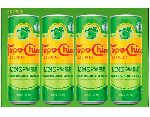 Sabores Lime with Mint Extract, 8 pack Topo Chico