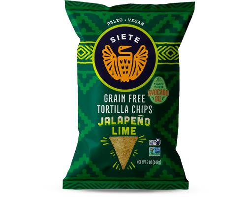 Grain Free Tortilla Chips, Jalapeño Lime Siete