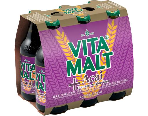 Acai with Guarana and Aloe Vera 330ml, 6 pack Vita Malt