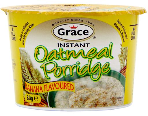 Instant Oatmeal Porridge Banana Flavored 2.1 oz, 6 pack Grace