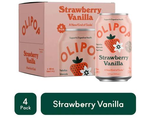 Prebiotic Soda Strawberry Vanilla 12 fl oz, 4 pack Olipop