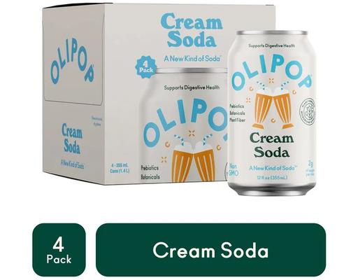 Prebiotic Soda Cream Soda 12 fl oz, 4 pack Olipop