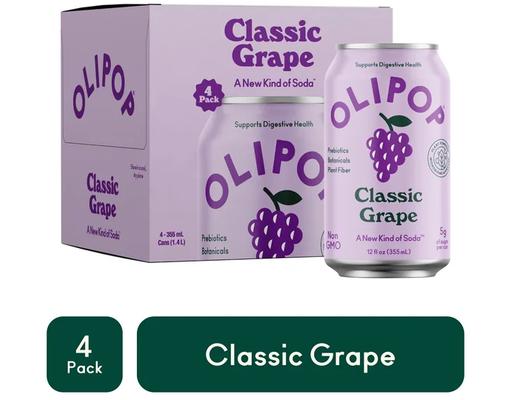Prebiotic Soda Classic Grape 12 fl oz, 4 pack Olipop