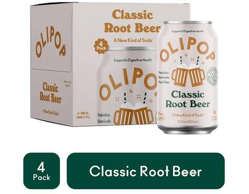 Prebiotic Soda Classic Root Beer 12 fl oz, 4 pack Olipop