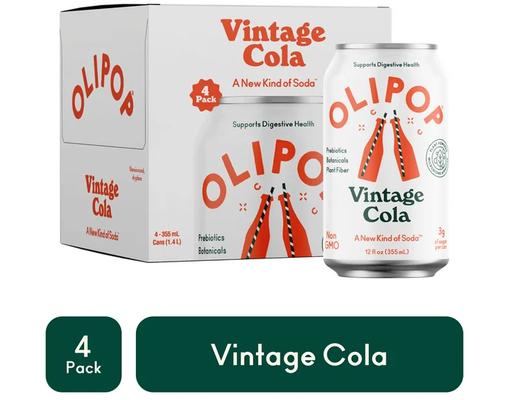 Prebiotic Soda Vintage Cola 12 fl oz, 4 pack Olipop