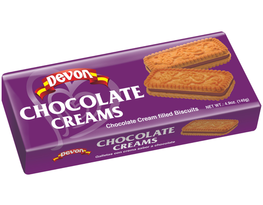 Chocolate Cream Biscuits 4.9 oz, 12 pack Devon