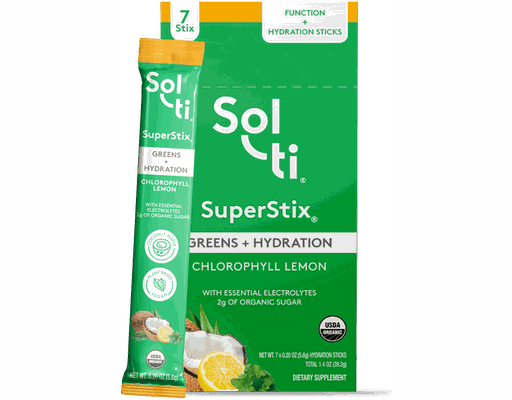 SuperStix Greens + Hydration Chlorophyll Lemon 20 oz Sol-ti