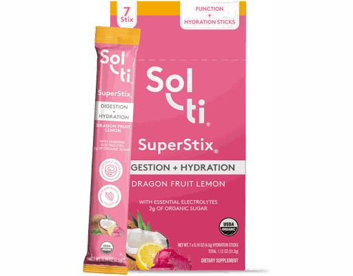 SuperStix Digestion + Hydration Dragon Fruit Lemon 16 oz Sol-ti